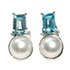 Unikat Silber Ohrringe mit Perle und Topas (19OR70001)